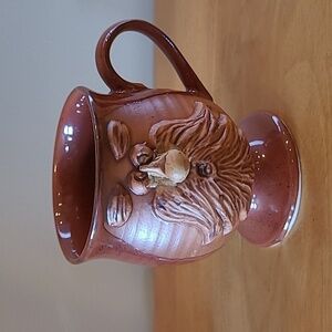 GIFTCRAFT Art Pottery Whimsical 3D Funny Face Pedestal Mug